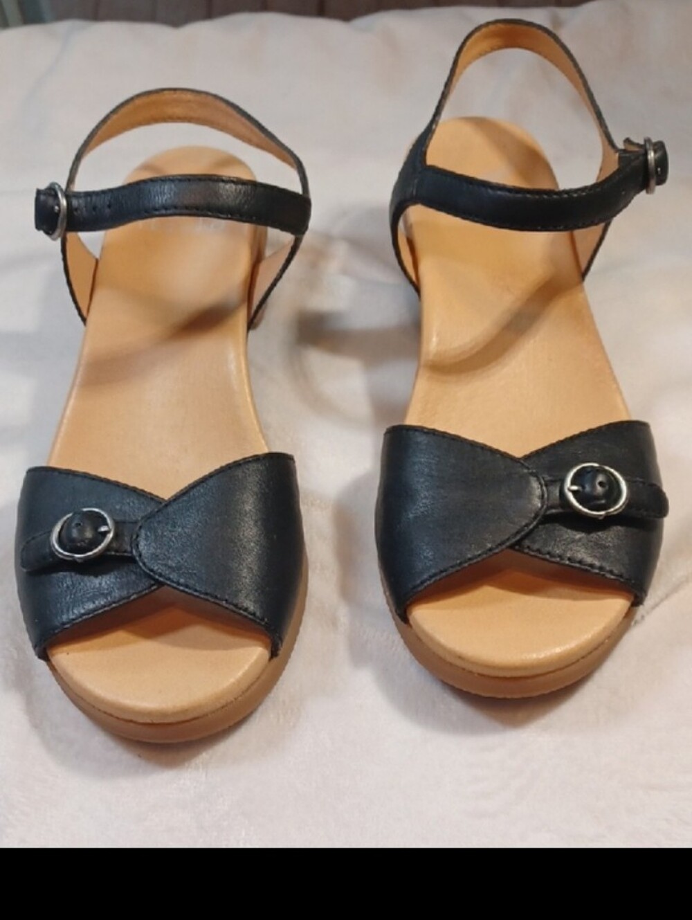 dansko black leather buckle front comfort ankle strap sandals womens eu 38 us8 - Picture 3 of 12